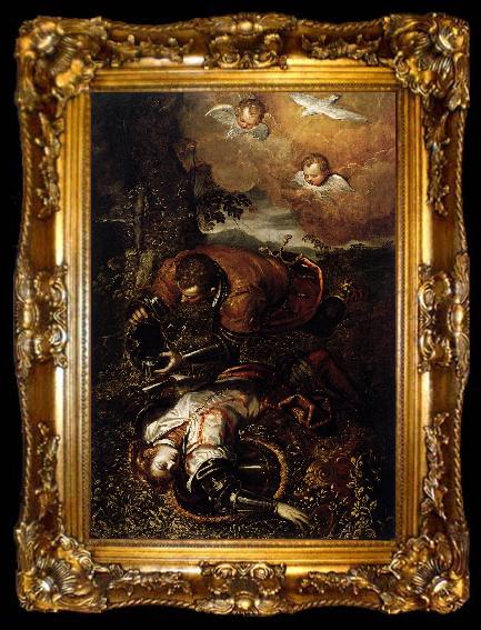 framed  Domenico Tintoretto Tancred Baptizing Clorinda, ta009-2